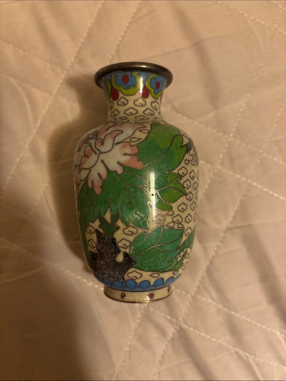 Vintage Chinese cloisonné bud vase